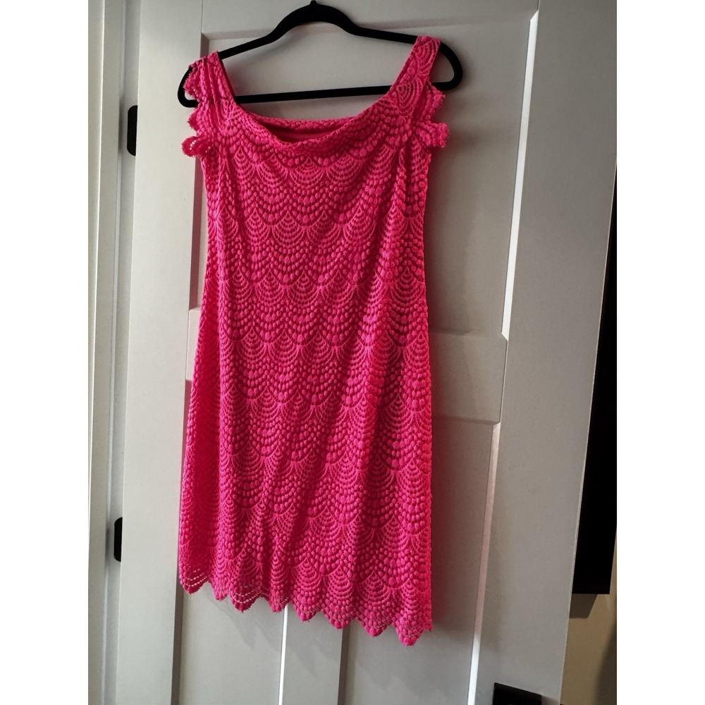 Lilly Pulitzer Pink Lace Crochet Sleeveless Dress Women's Siz Small